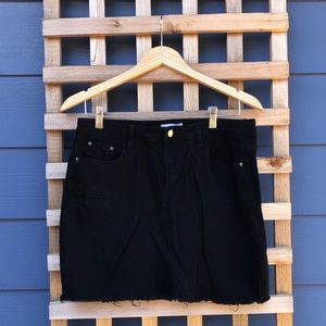 Black denim skirt